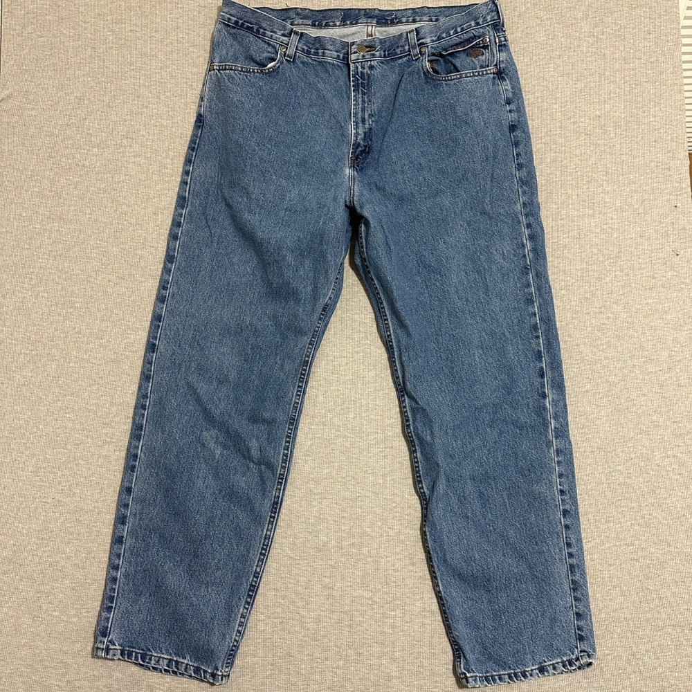 Harley-Davidson Straight Leg Denim Jeans Embroidered Blue Mens Size 39x31.5